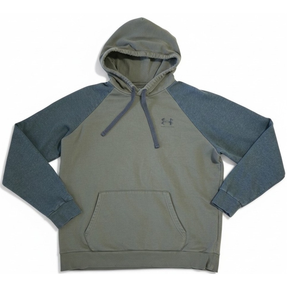 Under Armour Men's XL Hoodie Sweatshirt Green Gray Pullover Logo Kangaroo Pocket